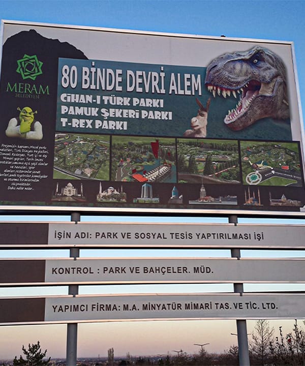 Park ve sosyal tesis inşaat sahası tabelası