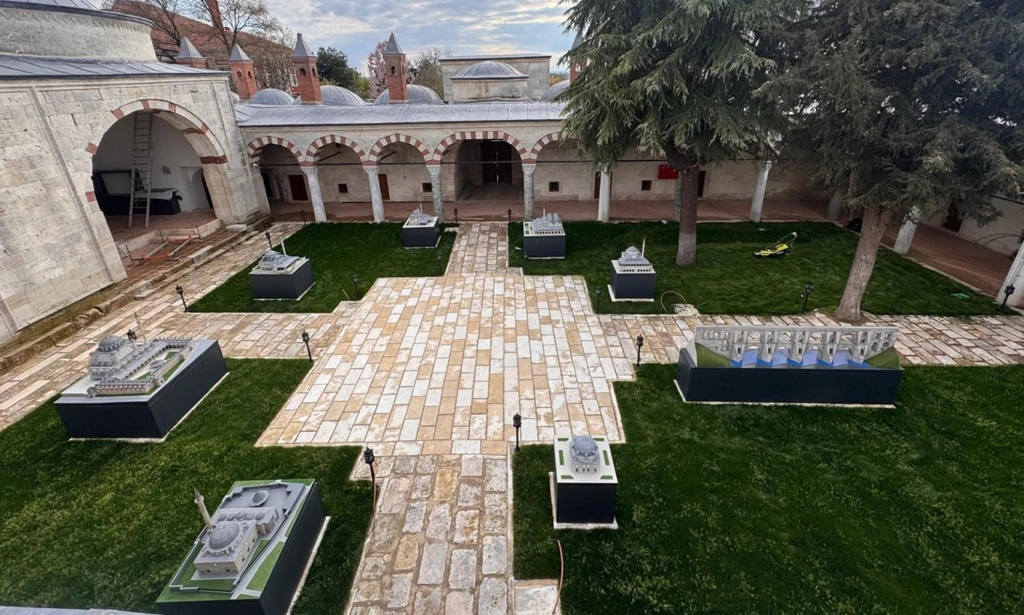 Courtyard path through the model garden