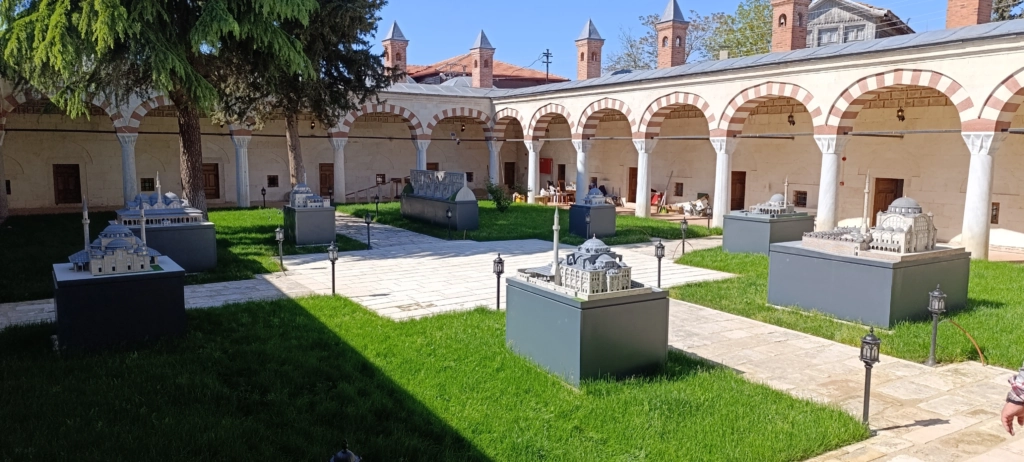 Models of Mimar Sinan works in the courtyard